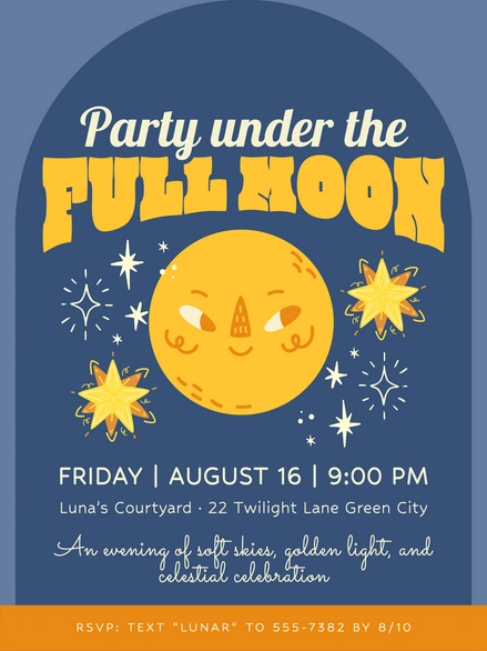 Full Moon Party Invitation