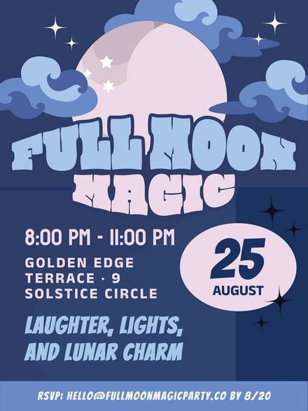 Full Moon Magic Party Invitation