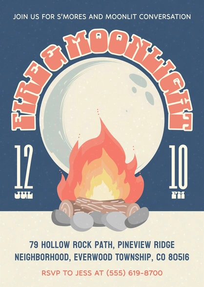 Campfire Gathering Invitation