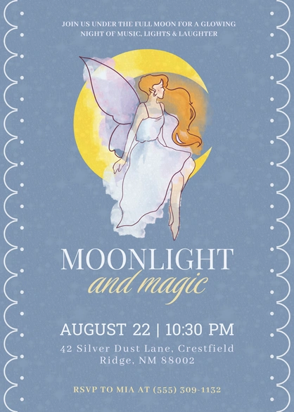 Invitation to Moonlight and Magic Event