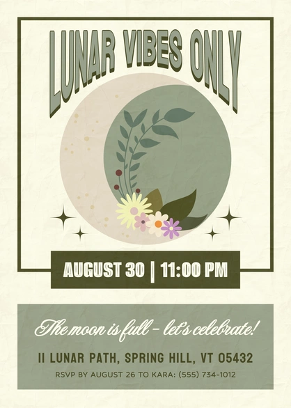 Lunar-themed celebration invitation