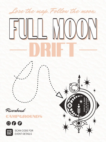 Full Moon Drift Event Poster