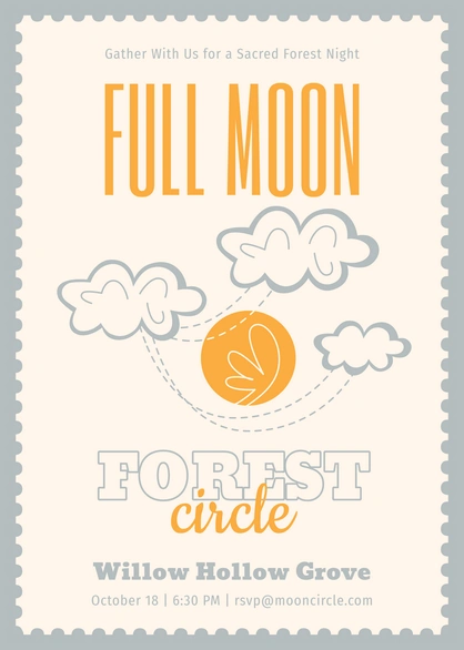 Invitation to a moonlit forest gathering