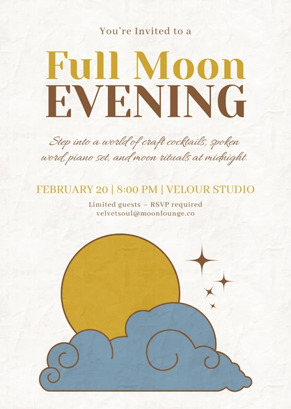 Full Moon Evening Invitation