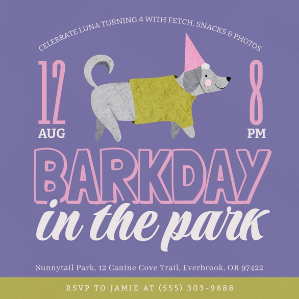 Dog Birthday Party Invitation