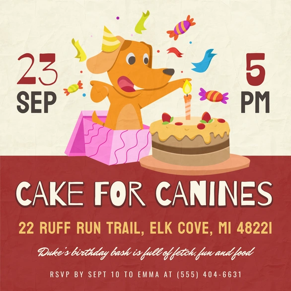Pet Birthday Party Invitation