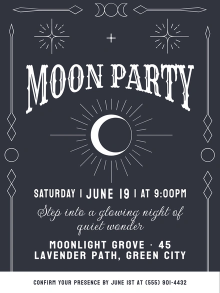 Moon Party Invitation