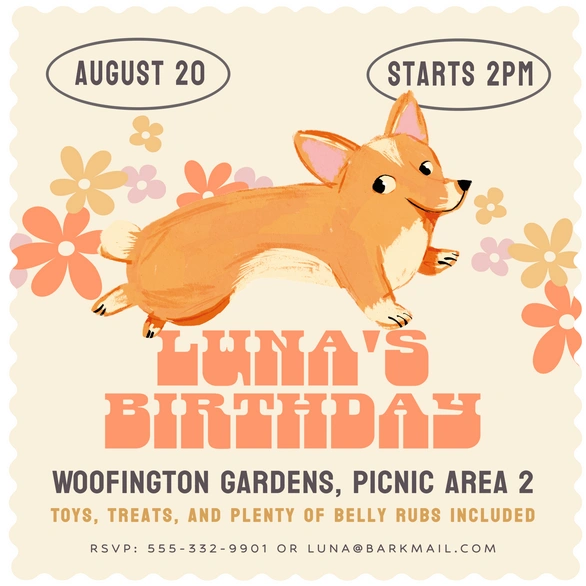 Luna's Birthday Party Invitation
