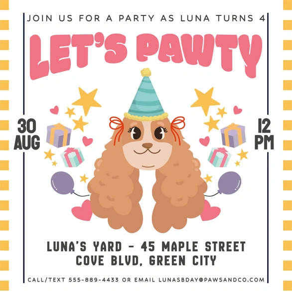 Birthday Party Invitation for a Child
