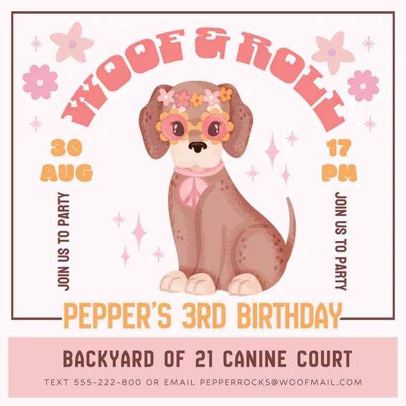 Dog Birthday Party Invitation