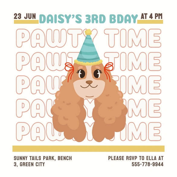 Pet Birthday Invitation