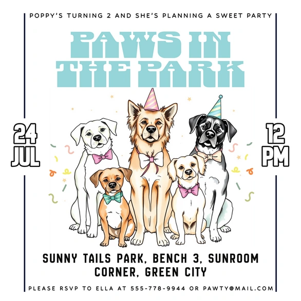 Pet Birthday Party Invitation