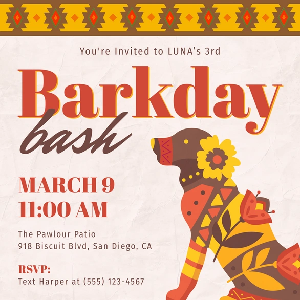 Dog Birthday Party Invitation