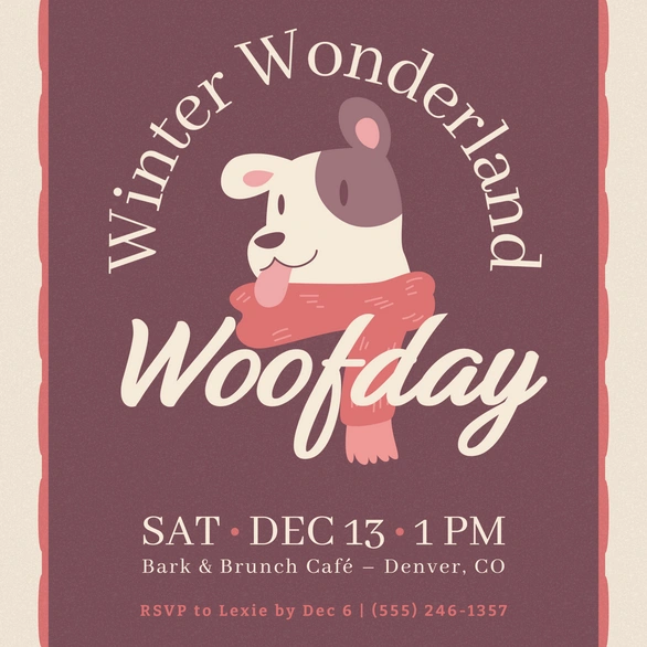Dog-themed event invitation