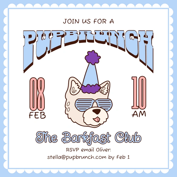 Pet-themed brunch event invitation