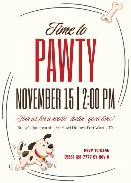 Dog-themed Party Invitation