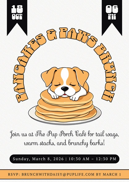 Dog-themed brunch invitation