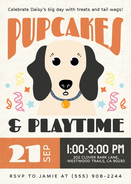 Dog-themed party invitation