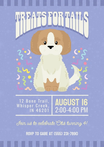 Birthday invitation for a dog