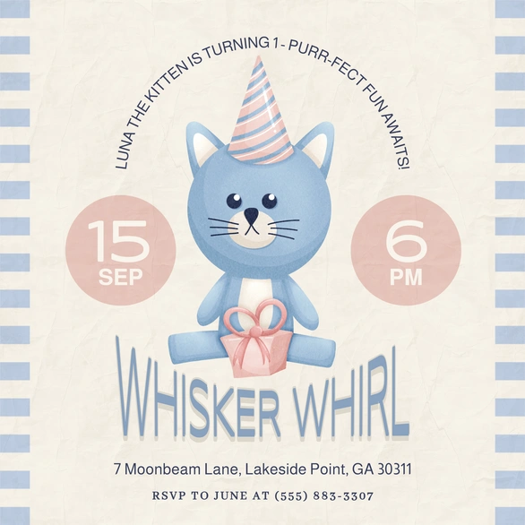 Luna the Kitten's First Birthday Party