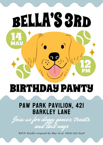 Dog Birthday Party Invitation