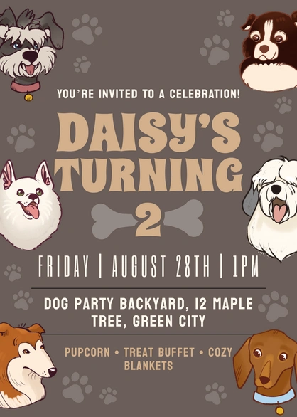 Dog Birthday Party Invitation