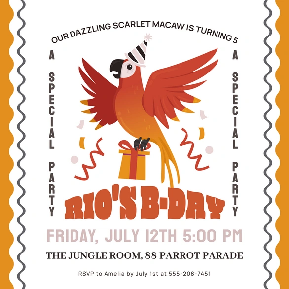 Birthday Party for Scarlet Macaw