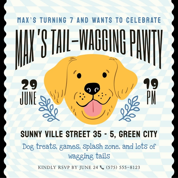 Dog birthday party invitation