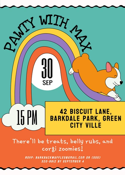 Pet Party Invitation for Max