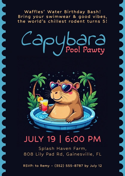 Capybara Birthday Party