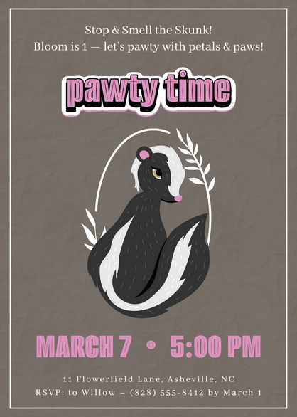 Birthday Party Invitation for a Pet