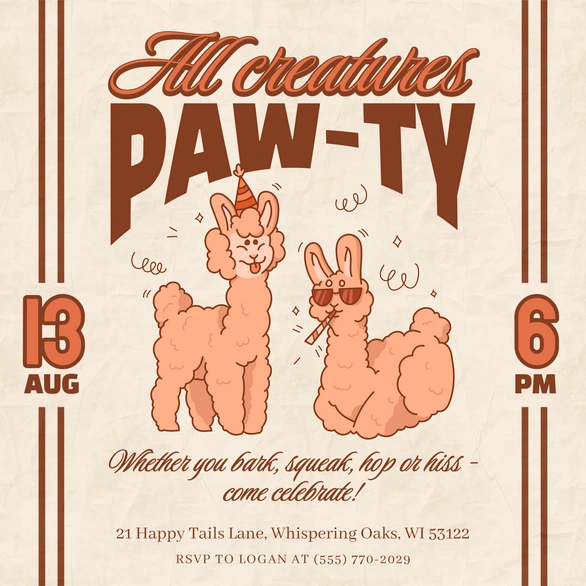 Pet Party Invitation