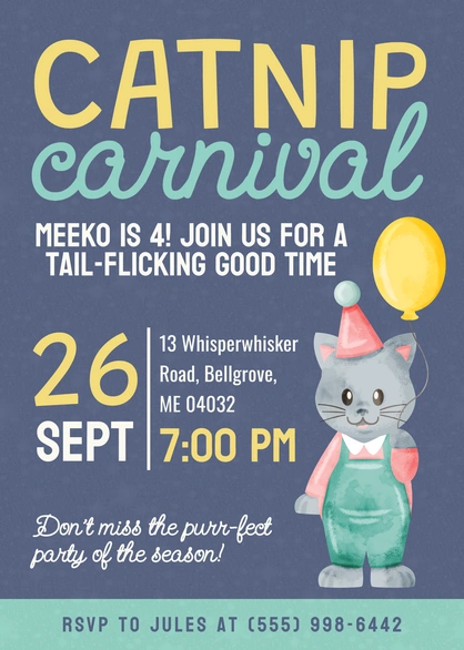 Birthday Invitation for Meeko
