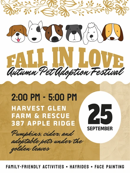Promotion for a pet adoption festival event