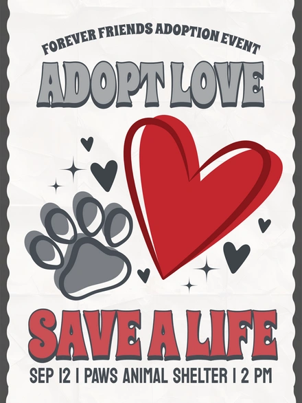 Adoption event poster for animal shelter