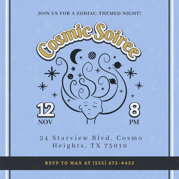 Zodiac-themed Party Invitation