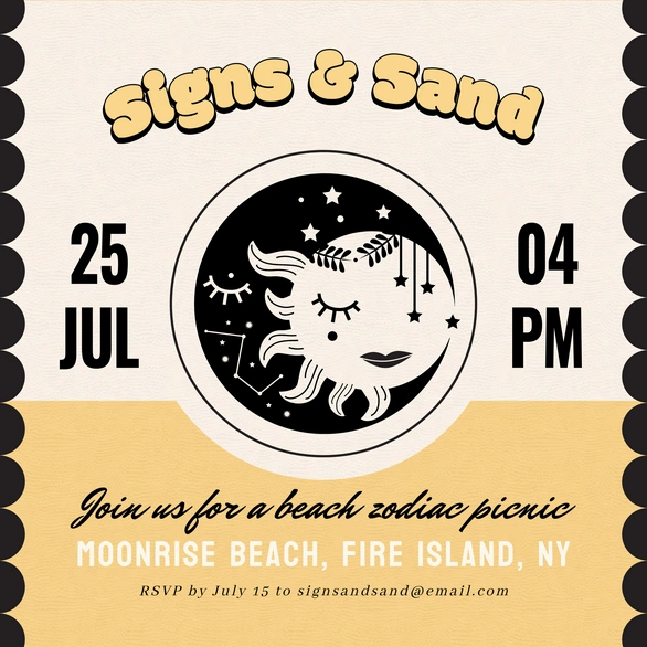 Beach Zodiac Picnic Invitation