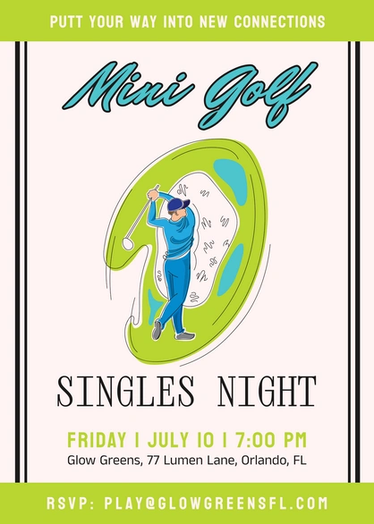 Mini golf event for singles