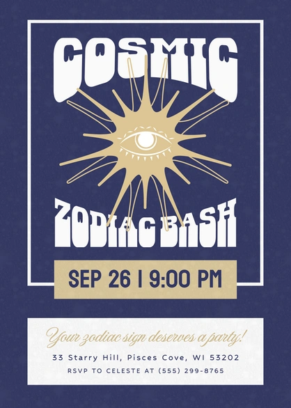 Zodiac Bash Invitation
