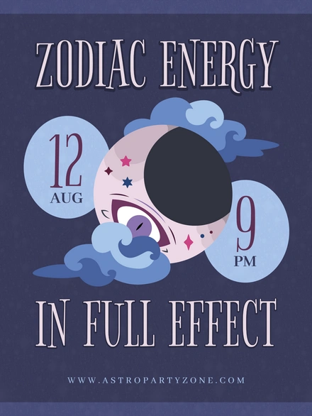 Zodiac and astrology event announcement