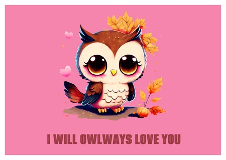 Adorable Owl Valentine's Postcard