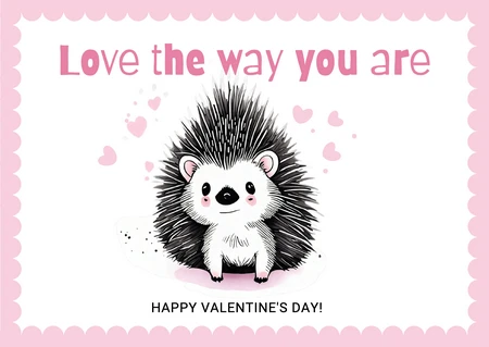 Charming Hedgehog Valentine's Day Card