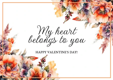 Elegant Floral Valentine's Day Card with Loving Message