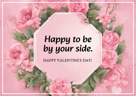 Romantic Floral Valentine's Day Postcard