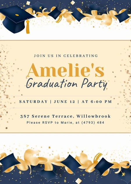 Amelie's Graduation Party Invitation