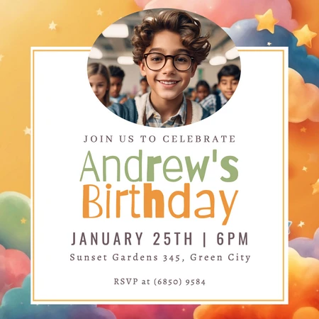 Andrew's Birthday Party Invitation