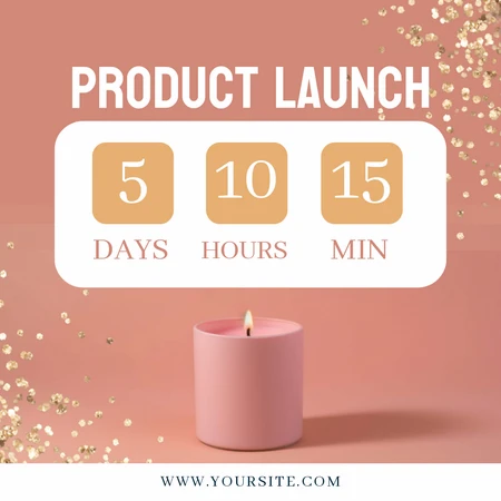 Countdown to New Product Launch with Candle Image